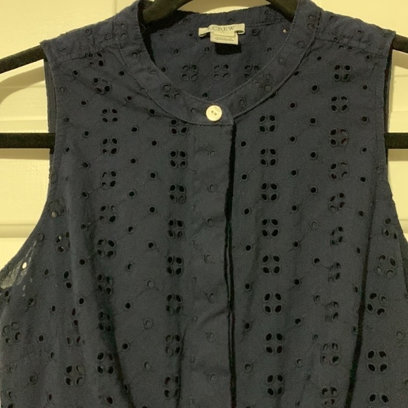 J. Crew navy sleeveless eyelet dress - Picture 4 of 14